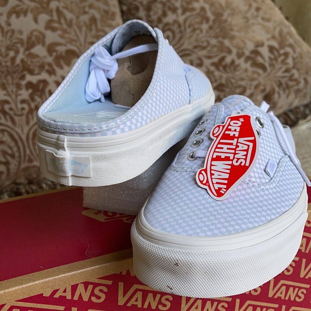 Vans Authentic Mule Pastel Checkerboard Misty Bl W - Picture 10 of 16